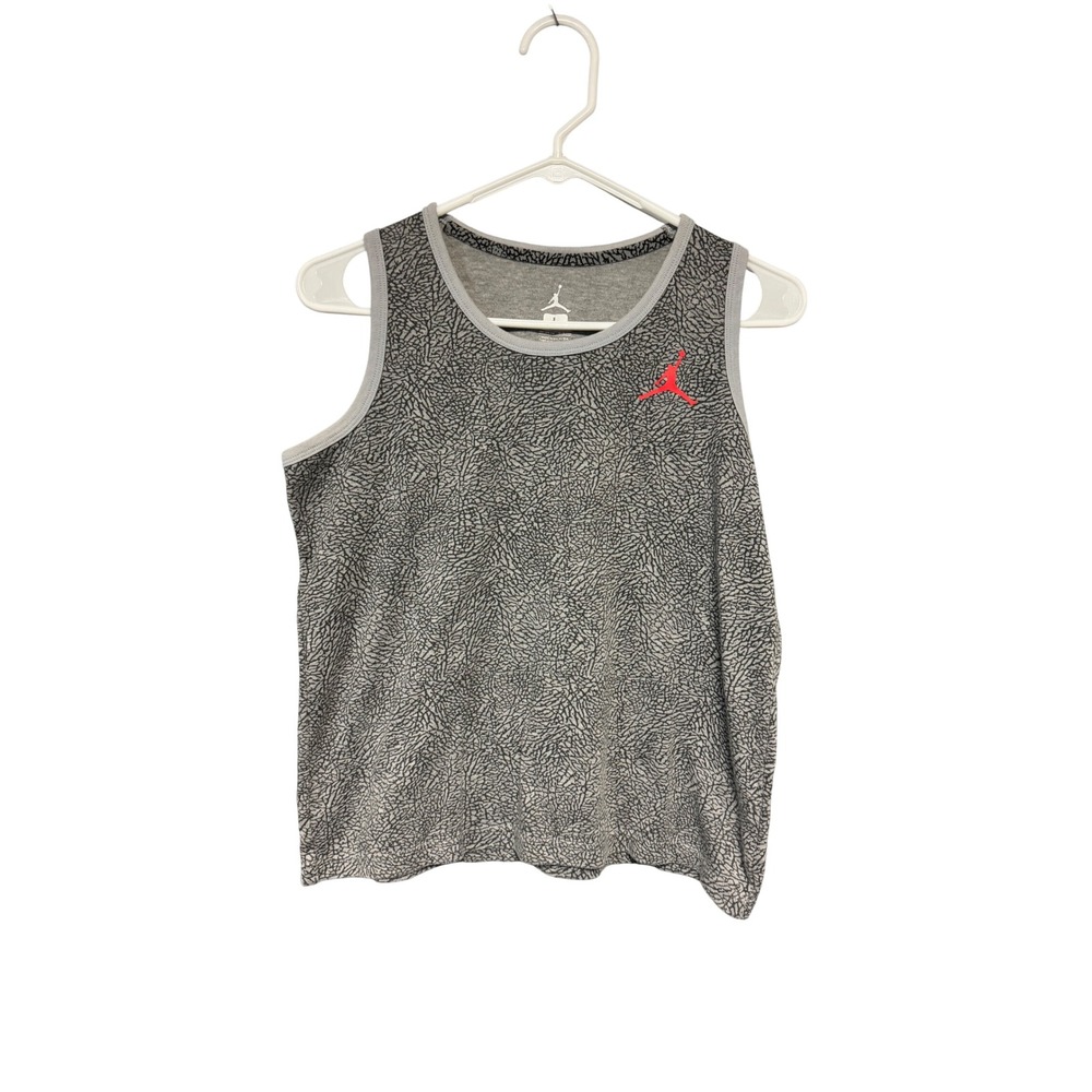 Kids‎ Jordan Elephant Print Tank Top Gray Red Jumpman Size Large 9518